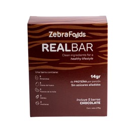 ZEBRA FOODS REALBAR Natural Protein Bars Chocolate 5 barritas