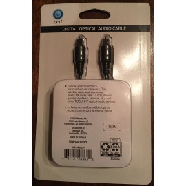 onn 6ft Digital Optical Audio Cable for TOSLINK Optical Audio Devices
