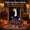 Halloween Porch Goose Outfits, Purple Pumpkin Goose Dress