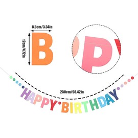 Happy Birthday Banner Birthday Decoration Pre-Strung Colourful Decoration Garland First Baby Happy Birthday Banner Birthday Decoration Pre-Strung Colourful Decoration Garland First Baby Shower Rainbow