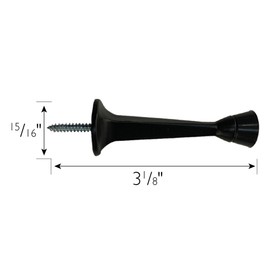 Door Stop Wall Protector with Rubber Tip, Design House Matte Black Solid Steel Cast Door Stoppers, 10-Pack, 189043