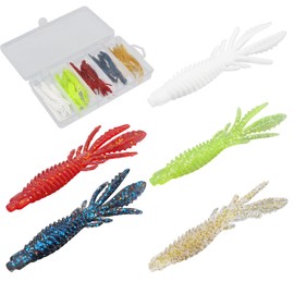 OriGlam 25pcs Soft Fishing Lure, Crayfish Lure Shrimp Bait Artificial Lure, Shrimp Bait Shrimp Fishing Lures Crawfish Bait Soft Artificial Bait for Bass Freshwater or Saltwater