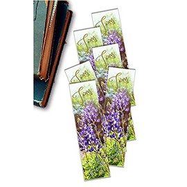 CUSTOM Set of 6 Bookmarks - Big Bend Bluebonnets - Wildflower Desert Blooms - 3 Layers with Photo Paper and Heavy Cardstock - 7.25 inches long by 2 inches wide - Handmade in Texas USA