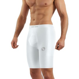 sesto senso Men's Cycling Shorts Short Under Shorts Sport Tight, White