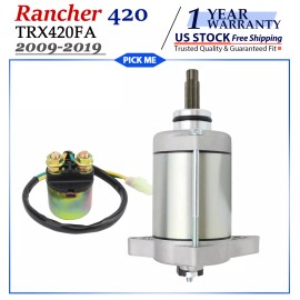 Motorsupermarkets Starter Motor for Honda Rancher 420 TRX420FA 2009-2019 with Relay