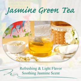 WEETEE Jasmine Tea, Pack of 100 Jasmine Green Tea Bags, Refreshing and Relaxing, No Artificial Flavours, Resealable Kraft Bag, Hot or Ice Cold Brew