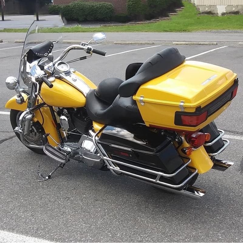 ECOTRIC Chrome Saddle Bag Guard Rail Bracket Compatible with 97-08