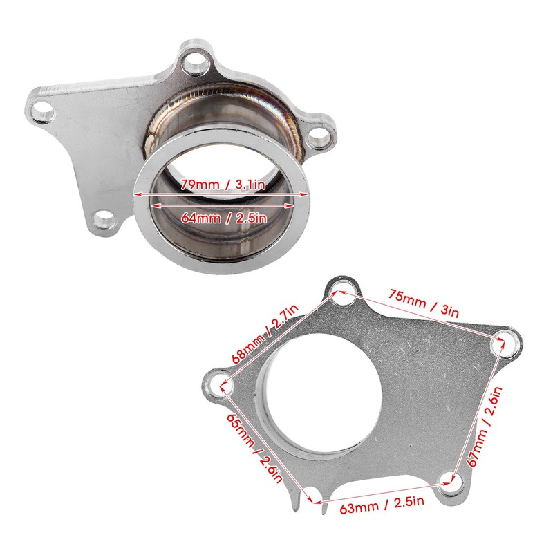 5 Bolt Turbo Downpipe Flange to 2.5in V Band Conversion