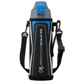 Iris Ohyama DBR-1000 Vacuum Insulated Direct Bottle, Black x Blue