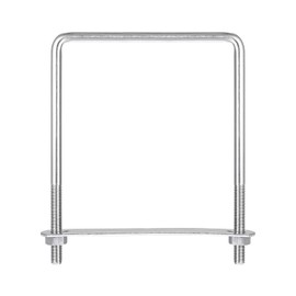 sourcing map Square U-Bolts, 3 Sets 112mm(4.41") Inner Width 150mm Length M8 304 Stainless Steel U Clamp Bolt with Nuts and Plates, for Boat Trailer