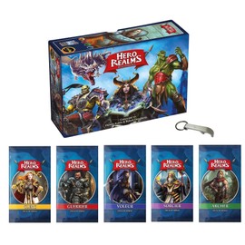 Hero Realms Set The Base Game + 5 Hero Decks: Wizard, Warrior, Archer, Thief, Klerc French Version + 1 Blumie Bottle Opener (Base + 5 Heros)