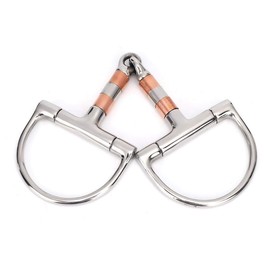 TOPINCN Filete de Caballo Masticar de Caballo de Acero Inoxidable Eslabón francés Broca de Grosor Suelto Rodillo de Broca de Boca Suelta con Rodillos de Acero Inoxidable de Cobre para Caballo
