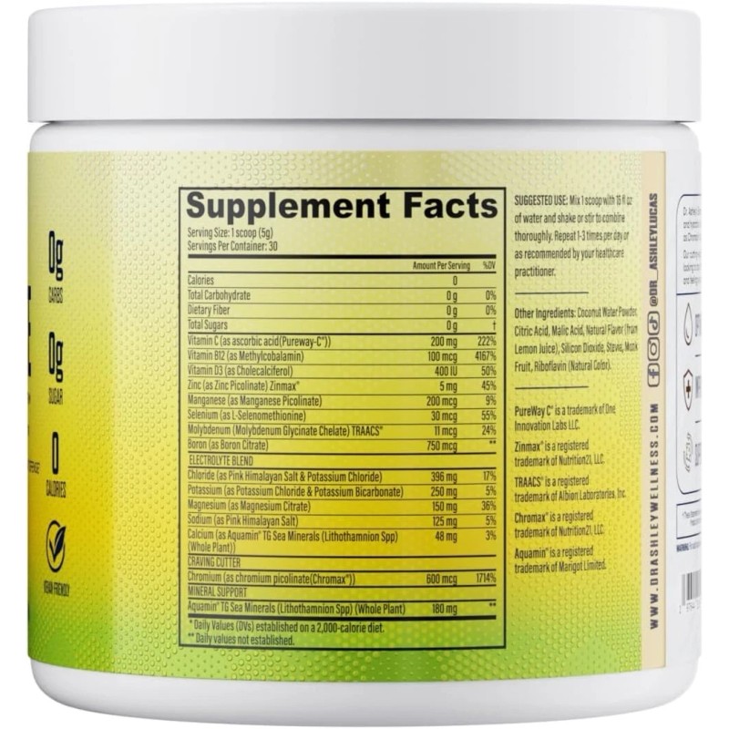 Dr. Ashley Wellness Electrolyte Plus Powder Drink Mix | Full