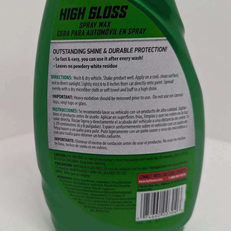 Turtle Wax High Gloss Spray Wax 16oz Lot of 2