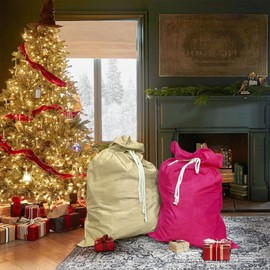 Christmas Sack Large 70 x 100 cm Santa Sack with Drawstring, Santa Sack Gift Bag Christmas Gift Bags Christmas Santa Sack for Filling Jute Bag Christmas Large Jute Bag Large