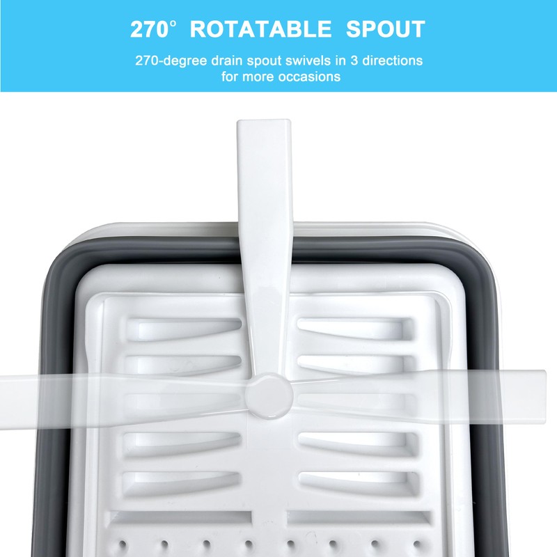 MontNorth Collapsible Dish Drainer with Drain Plug and Swivel Spout,