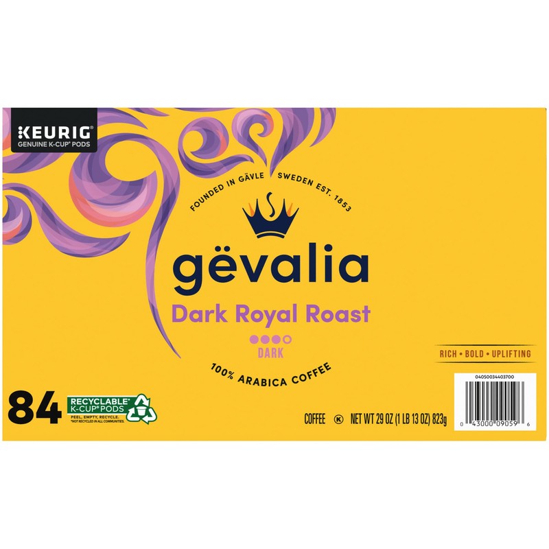 Gevalia Dark Royal Roast Dark Roast K‐Cup Coffee Pods, 84