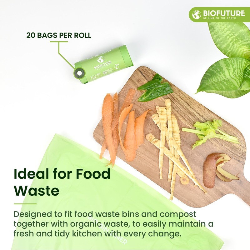 Biofuture Eco-Friendly Biodegradable 10 Litre Bin Liner - EN13432 Certified