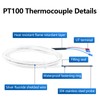 PT100 Thermocouple 3 Wire Temperature Sensor Probe 500cm Wire High