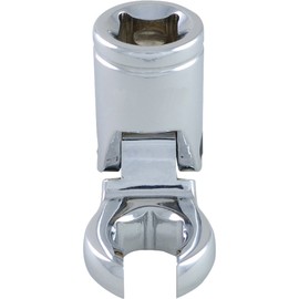 Dynamic Tools 3/8" Drive Metric 19mm Flex Head, Crow Foot Flare Nut Socket, Chrome Finish