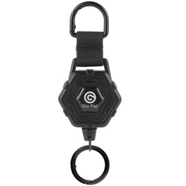 Go Pal GF03 Reel Key Holder, Built-in Strong Magnet, Reel with Carabiner, Key Reel, Telescopic, Fall Prevention Cord
