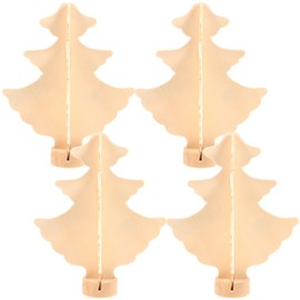 JOINPAYA 4Pcs Wooden DIY Christmas Tree: Natural Unfinished Slices Crafts Wooden Ornaments Cutouts Embellishment Hanging