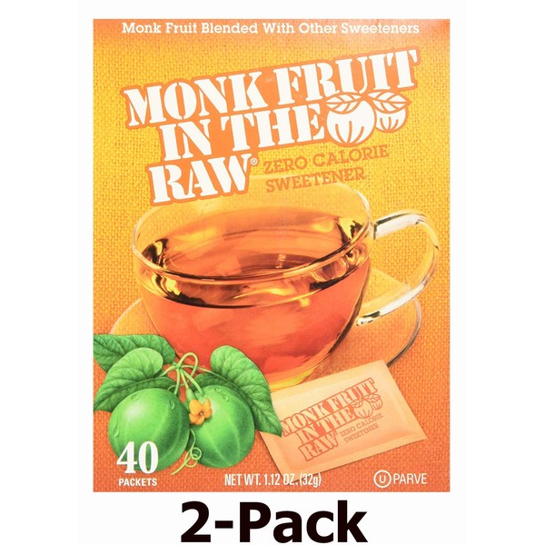 In The Raw - Monk Fruit In The Raw Natural Sweetener - 40 Packet(s), 1.12 oz (32g) ( 2 Pack )