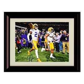 LSU Football - Justin Jefferson and Ja'Marr Chase - Autograph Replica Print - Framed 8x10