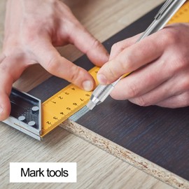 Gutimore - Soporte redondo para esteatita de jabón, 2 lápices redondos con 14 recambios de esteatita para soldadura, fabricación de metal, construcción y textil