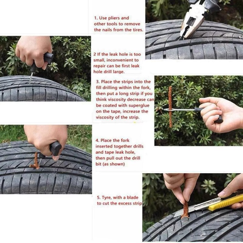 Miniduino 8pc Tire Repair Kit DIY Flat Tire Repair Home