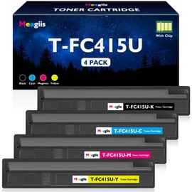 Meagiis TFC415U T-FC415U Toner Cartridges 4-Pack Replacement for Toshiba T-FC415U Toner T-FC415U-K T-FC415U-C T-FC415U-M T-FC415U-Y for Toshiba E-Studio 2515AC 3015AC 3515AC 4515AC 5015AC Printer