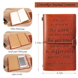 Coworker Gifts Appreciation Gifts for Coworkers Employee Retirement Farewell New Job Going Away Gifts for Women Men Coworker Leaving Gift Work Thank You Gifts for Coworkers Leather Journal Notebook