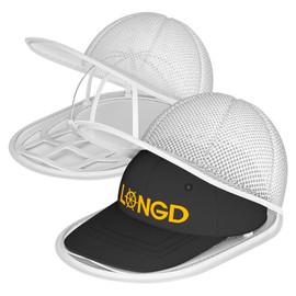 LONGD Baseball Cap Washer Cage - Sturdy Frame Laundry Protector for Adult/Kids Hats, Machine Safe Cleaner (2-Pack)