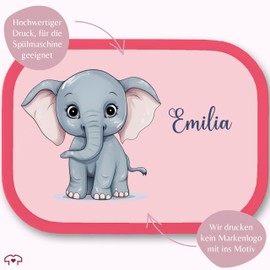 Children's Campus Lunch Box for Mepal - Lunch Box Elephant Lunch Box Pachyderm Vesper Box Elephant I Animal Motif Zoo Animal - 750 ml - Pink - Nursery Compartments Elephants Kita Name Child and