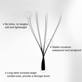 FADVAN 8D W-Shaped Volume Eyelashes, 0.07D Curl, 8-14 mm Mixed Length Eyelash Extension, Premade, Premade Lashes, Fan Eyelash Extensions, 8D W Eyelashes