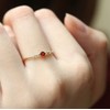 LRGKMCWTOB Cute Dainty Women's 14K Ruby Drill Rings Delicate Rings