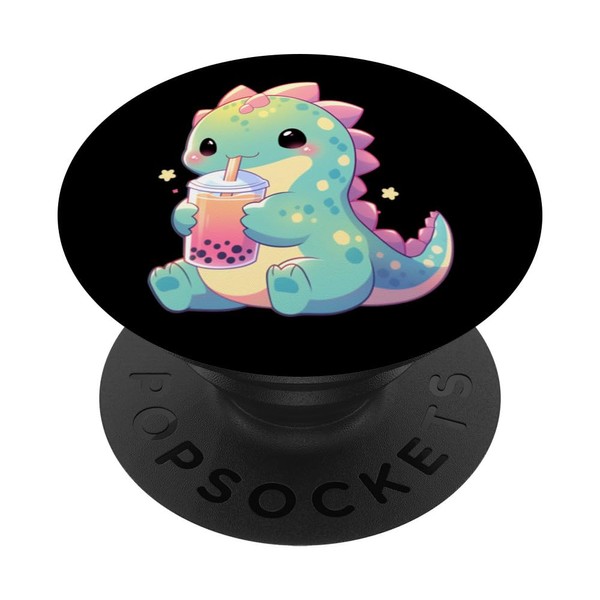 Dinosaur Dino Boba Tea Bubble Tea Anime Kawaii PopSockets Standard