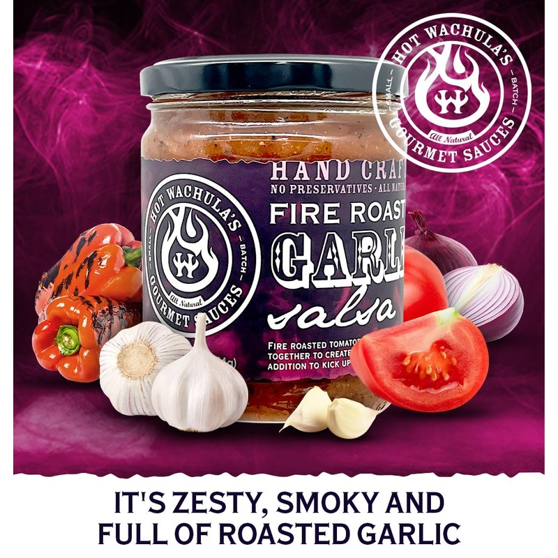 Hot Wachula’s Fire Roasted Garlic Salsa | Medium | Hand