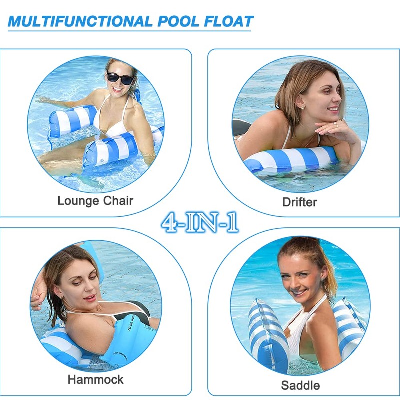 FUNNYTA 3 Pack Water Hammock, 4-in-1 Multi-Portable Water Pool Float