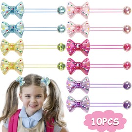 10 Pack Hair Balls for Girls Hair,Hair Ties for Girls Toddler Kids Ponytail Holders Hair knockers Cute Hair Accessories (yellow pink purple rose blue)