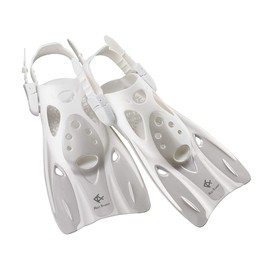 Reef Tourer RF0106P Snorkeling Fins, Foot Fins, Strap Fins, White, Size M