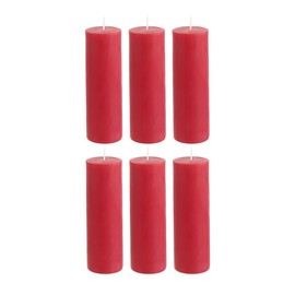 Mega Candles 6 pcs Unscented Red Round Pillar Candle, Hand Poured Premium Wax Candles 2 Inch x 6 Inch, Home Décor, Wedding Receptions, Baby Showers, Birthdays, Celebrations, Party Favors & More
