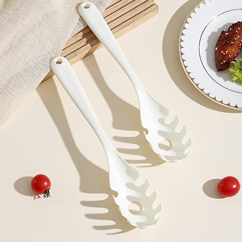 1 Pc White Pasta Fork - Teeth Spaghetti Spoon, Kitchen