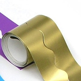 Be Creative Scallop Edge Smooth Border Roll 15m Metallic Gold