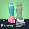 Termo Plegable de Silicona 600 ml, Botella Portátil Antiderrames para
