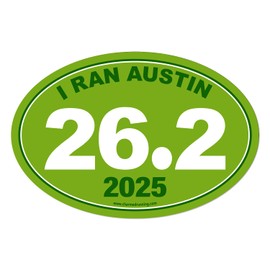 Charmed Running Brand I Ran Austin Marathon 26.2 Car Magnet with Custom Year Option