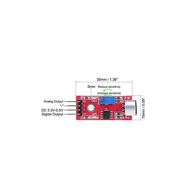 uxcell Microphone Sound Sensor Voice Detection Module with Digital and