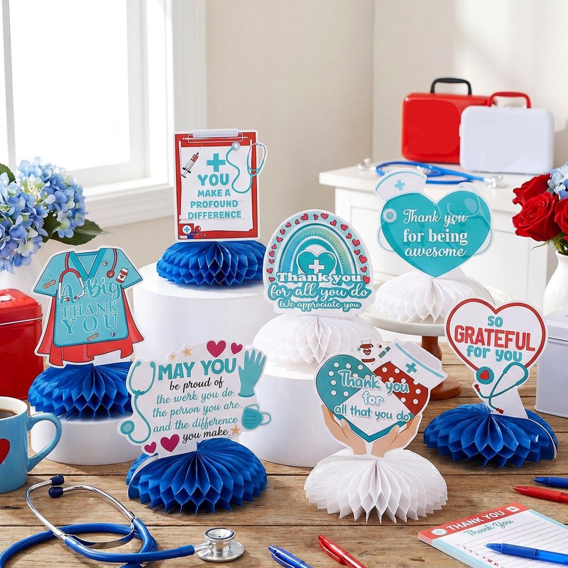 24 Pcs CNA Nurse Appreciation Decorations Thank You Honeycomb