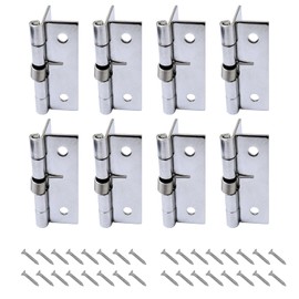8 PCS 304 Stainless Steel Self-Opening Self-Closing Spring Door Hinges with Screws, Automatic Closing Hinges for Invisible Doors, Closing Spring Hinges Set (2 Inch)