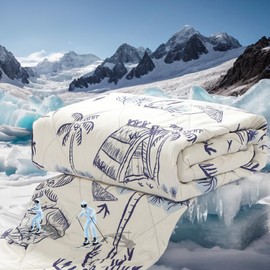 ZonLi Cooling Blanket for Hot Sleepers, 50"x70" Throw Size Cooling Comforter, Q-Max 0.4 Cool Touch, Breathable Summer Blanket for Night Sweats, All-Season Cold Blanket, Coastal Blue